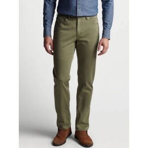 PETER MILLER‎ | Men’s Brushed Green 100% Pima Cotton Chino Pants Size 32 Waist